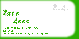 mate leer business card